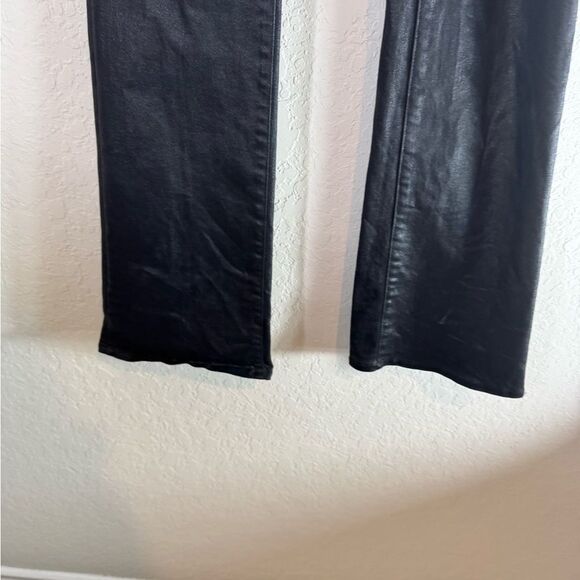 L'AGENCE Clayton High Rise in Noir Coated Cotton-Blend Pants Size 32 - Picture 7 of 10